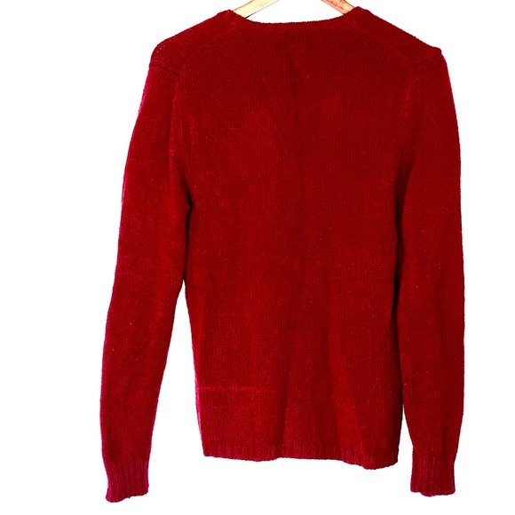 Banana Republic Stretch Red Knit Wool Blend V-Neck Sweater Size XL - Picture 2 of 3